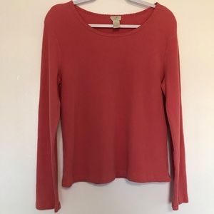 J.jill pink waffle knit thermal sweater